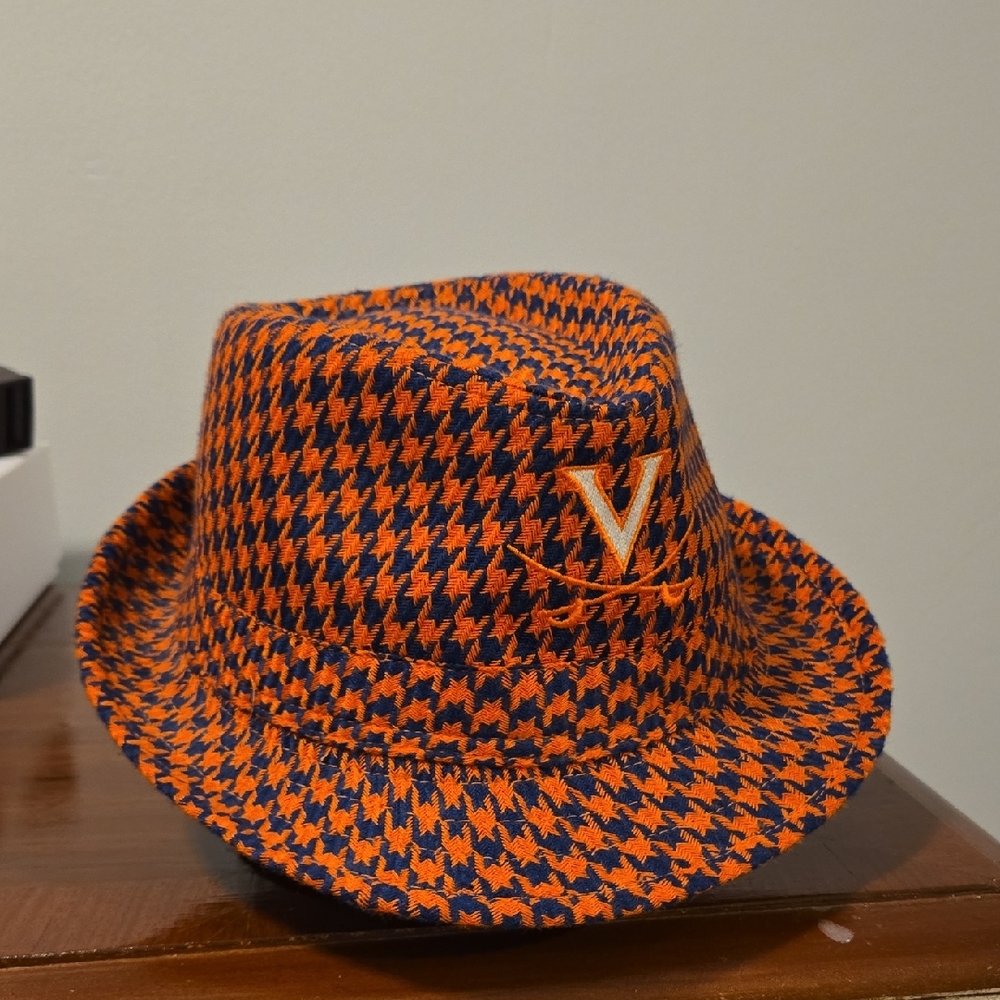 UVA Orange and Blue Houndstooth Fedora By The Honour Society